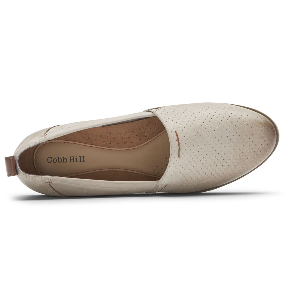 Rockport Slip-Ons Dame Beige - Cobb Hill Laci - SNML13459